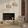 Loungestoel met Armleuningen - Boho Bali Design Armchair - Hout en Linnen - Recia image 7