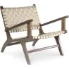 Loungestoel met Armleuningen - Boho Bali Design Armchair - Hout en Linnen - Recia image 7