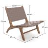 Loungestoel - Boho Bali Design Armchair - Hout en Lederen - Recia image 7
