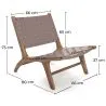 Loungestoel - Boho Bali Design Armchair - Hout en Lederen - Recia image 7
