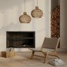 Loungestoel - Boho Bali Design Armchair - Hout en Lederen - Recia image 7