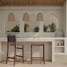 Houten Barkruk - Boho Bali Ontwerp - Leer - Recia image 7