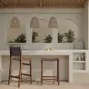 Houten Barkruk - Boho Bali Ontwerp - Leer - Recia image 7