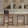 Houten Barkruk - Boho Bali Ontwerp - Leer - Recia image 7