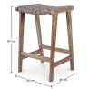 Houten Barkruk - Boho Bali Ontwerp - Leer - Recia image 7