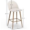 Kruk bekleed met Bouclé stof - Scandinavisch ontwerp - Evelyne image 7