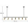 Rails Plafondlamp - 7 verstelbare gouden spotlights - 140CM image 7