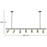 Rails Plafondlamp - 7 verstelbare gouden spotlights - 140CM image 7