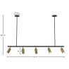 Rails Plafondlamp - 5 Verstelbare Gouden Spotlights - 110CM image 7