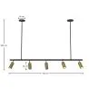 Rails Plafondlamp - 5 Verstelbare Gouden Spotlights - 110CM image 7