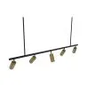 Rails Plafondlamp - 5 Verstelbare Gouden Spotlights - 110CM image 7