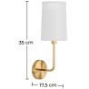 Lamp Wandlamp - Goud met Stoffen Kap - Miu image 7