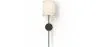 Lamp Wandlamp - Zwart met Stoffen Kap - Dena image 7