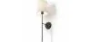 Lamp Wandlamp - Zwart met Stoffen Kap - Dena image 7