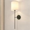 Lamp Wandlamp - Zwart met Stoffen Kap - Dena image 7