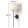 Lamp Wandlamp - Zwart met Stoffen Kap - Dena image 7