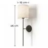 Lamp Wandlamp - Zwart met Stoffen Kap - Dena image 7