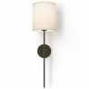 Lamp Wandlamp - Zwart met Stoffen Kap - Dena image 7
