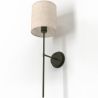 Lamp Wandlamp - Zwart met Stoffen Kap - Dena image 7