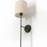 Lamp Wandlamp - Zwart met Stoffen Kap - Dena image 7