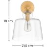 Lamp Wandlamp - Goud Metaal en Kristal - Sabela image 7