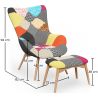 Fauteuil met poef - Bekleed in patchwork - Kontur image 7