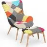 Fauteuil met poef - Bekleed in patchwork - Kontur image 7