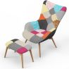 Fauteuil met poef - Bekleed in patchwork - Kontur image 7
