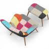 Fauteuil met poef - Bekleed in patchwork - Kontur image 7