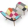 Fauteuil met poef - Bekleed in patchwork - Kontur image 7