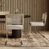 Silla de Comedor - Tapizado en Tela Bouclé - Madera y Ratán - Birey image 7