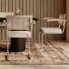 Silla de Comedor con Reposabrazos - Tapizado en Tela Bouclé - Madera y Ratán - Birey image 7