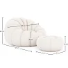 Beklede Fauteuil met Ottoman - Wit Boucle - Rubi image 7