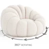 Beklede Fauteuil met Ottoman - Wit Boucle - Rubi image 7