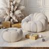 Beklede Fauteuil met Ottoman - Wit Boucle - Rubi image 7