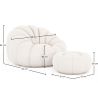 Beklede Fauteuil met Ottoman - Wit Boucle - Rubi image 7