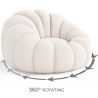 Beklede Fauteuil met Ottoman - Wit Boucle - Rubi image 7
