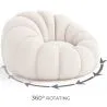 Beklede Fauteuil met Ottoman - Wit Boucle - Rubi image 7