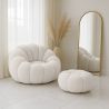 Beklede Fauteuil met Ottoman - Wit Boucle - Rubi image 7