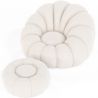 Beklede Fauteuil met Ottoman - Wit Boucle - Rubi image 7