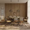 Pack Mesa de Comedor Diseño Industrial de Madera (220cm) & 8 Sillas de Comedor de Ratán Tapizado en Terciopelo - Puila image 7