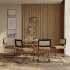 Pakket Industrieel ontwerp eettafel 150cm & 6 rotan eetkamerstoelen - Fluwelen bekleding - Puila image 7