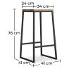 Industriële Design Kruk - Hout & Metaal - 76cm - Big Boy image 7