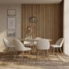 Pakket Industrieel ontwerp eettafel 150cm & 6 Bouclé gestoffeerde eetkamerstoelen - Evelyne image 7