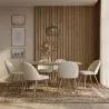 Pakket Industrieel ontwerp eettafel 150cm & 6 Bouclé gestoffeerde eetkamerstoelen - Evelyne image 7