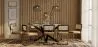 Pakket Industrieel ontwerp houten eettafel (200cm) & 8 rotan eetkamerstoelen - bekleed met fluweel - Puila image 7