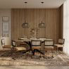 Pakket Industrieel ontwerp houten eettafel (200cm) & 8 rotan eetkamerstoelen - bekleed met fluweel - Puila image 7