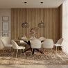 Pakket Industrieel Design Houten Eettafel (200cm) & 8 Bouclé Gestoffeerde Eetkamerstoelen - Evelyne image 7
