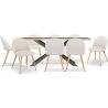 Pakket Industrieel Design Houten Eettafel (200cm) & 8 Bouclé Gestoffeerde Eetkamerstoelen - Evelyne image 7