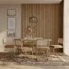 Pakket Industrieel ontwerp eettafel 150cm & 6 rotan eetkamerstoelen - Fluwelen bekleding - Martha image 7